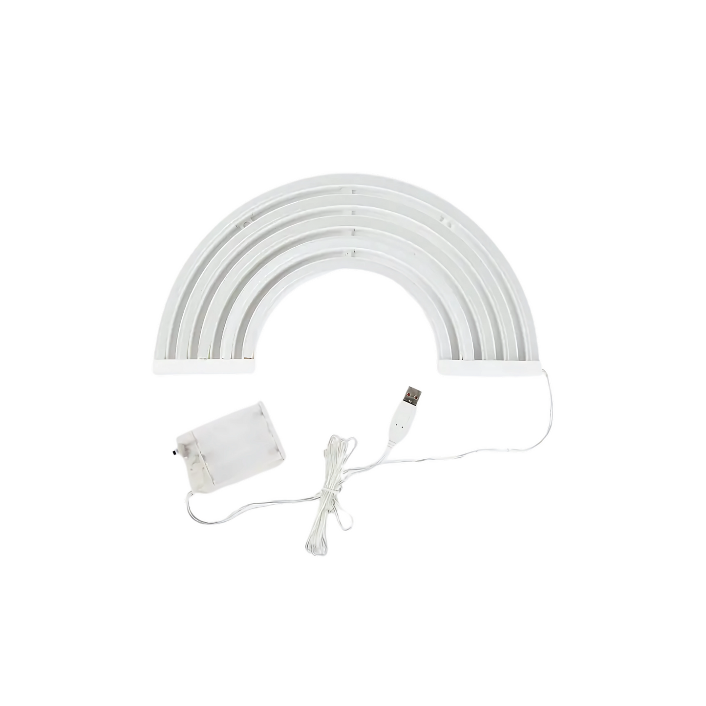Luz LED arcoíris con conexión USB y opción de pilas – decoración práctica y portátil / Rainbow LED light with USB and battery power – easy and portable decoration