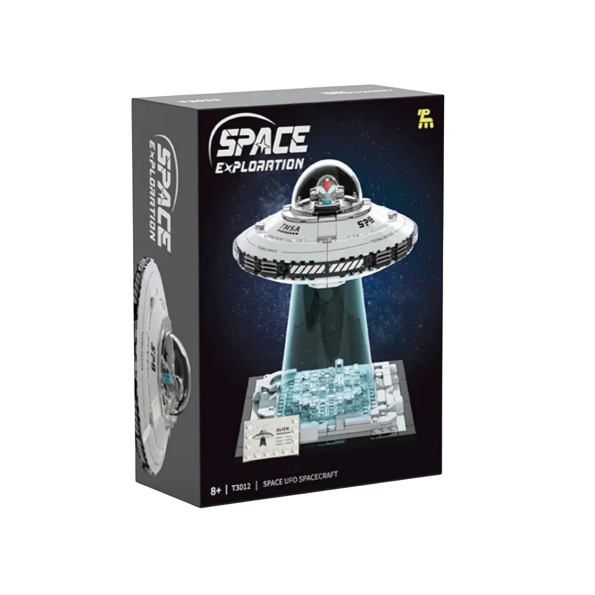 UFO building block set packaging – fun and educational alien-themed STEM kit