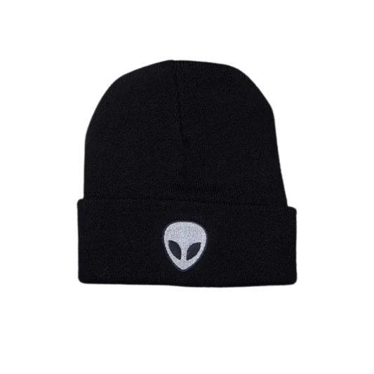 Alien Embroidered Knit Beanie