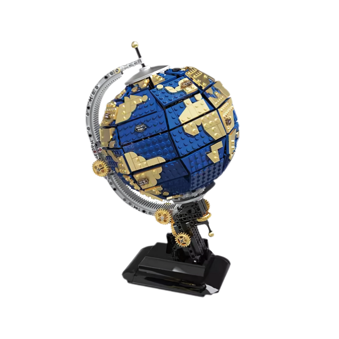 Back view of the fully assembled Earth building blocks model