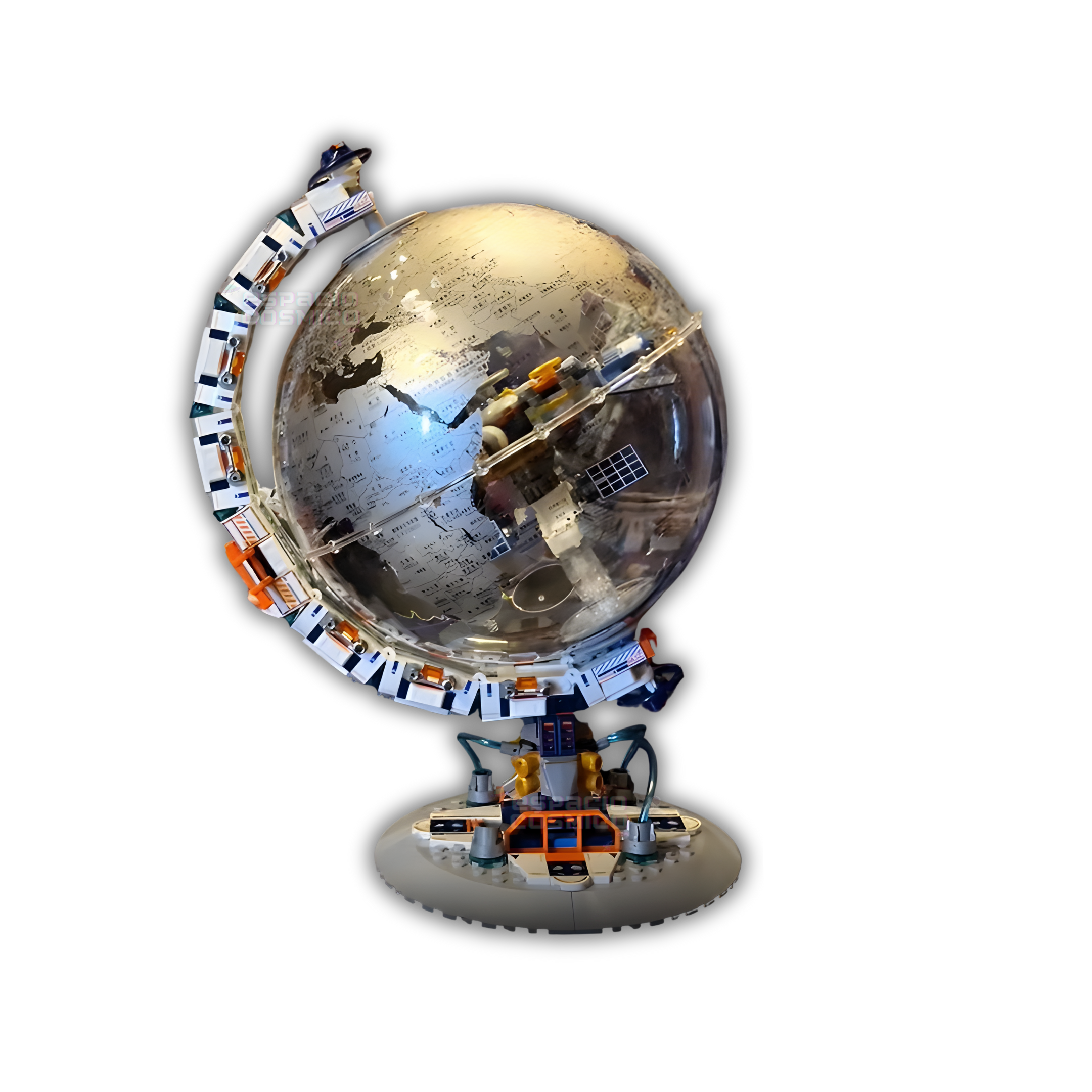 Back view of the futuristic space station building blocks set