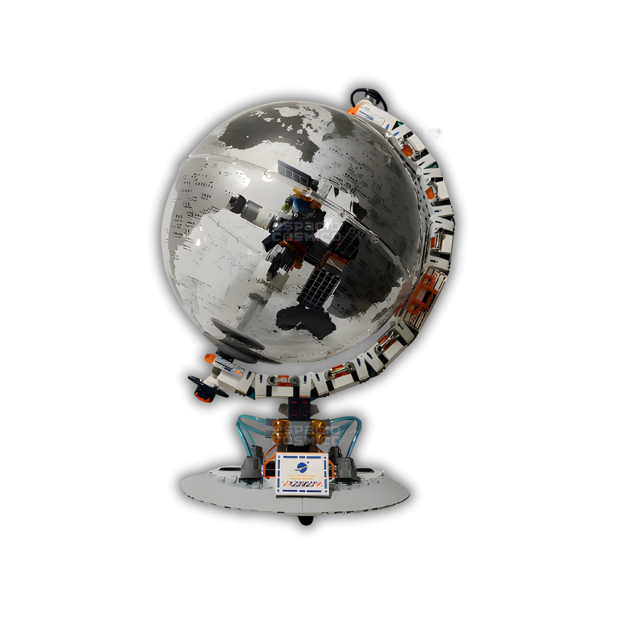 Futuristic space station building blocks set shown from the front angle