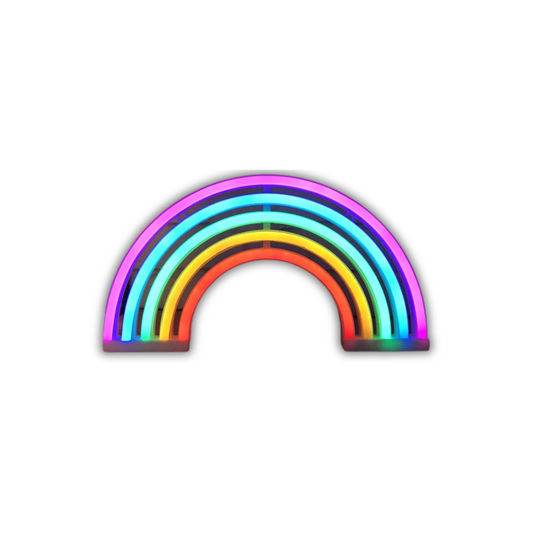 Luz neón LED con forma de arcoíris – decoración brillante y alegre para habitaciones / Neon rainbow LED light – colorful and joyful room decor