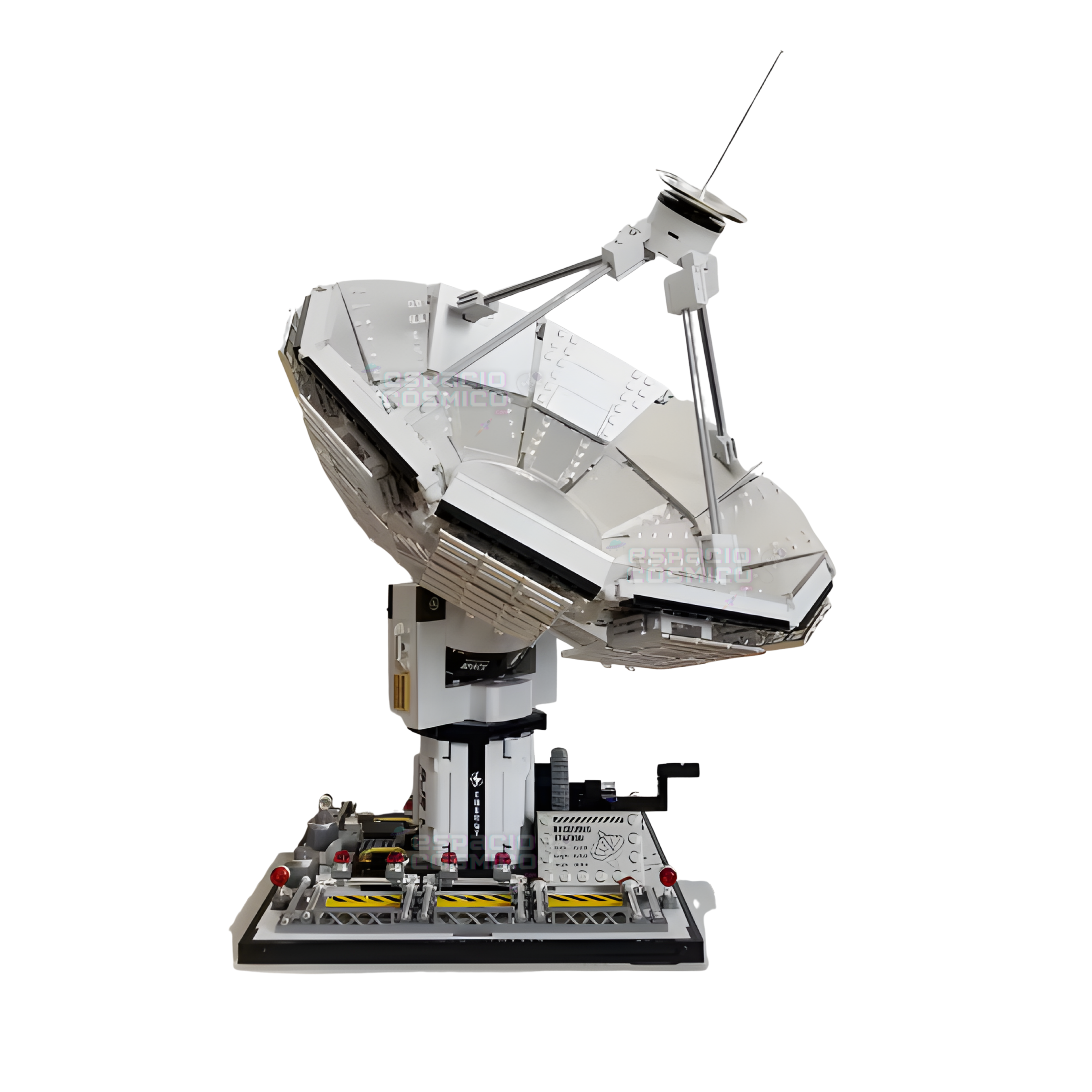 Radio telescope building blocks set angled to the right, space-inspired design