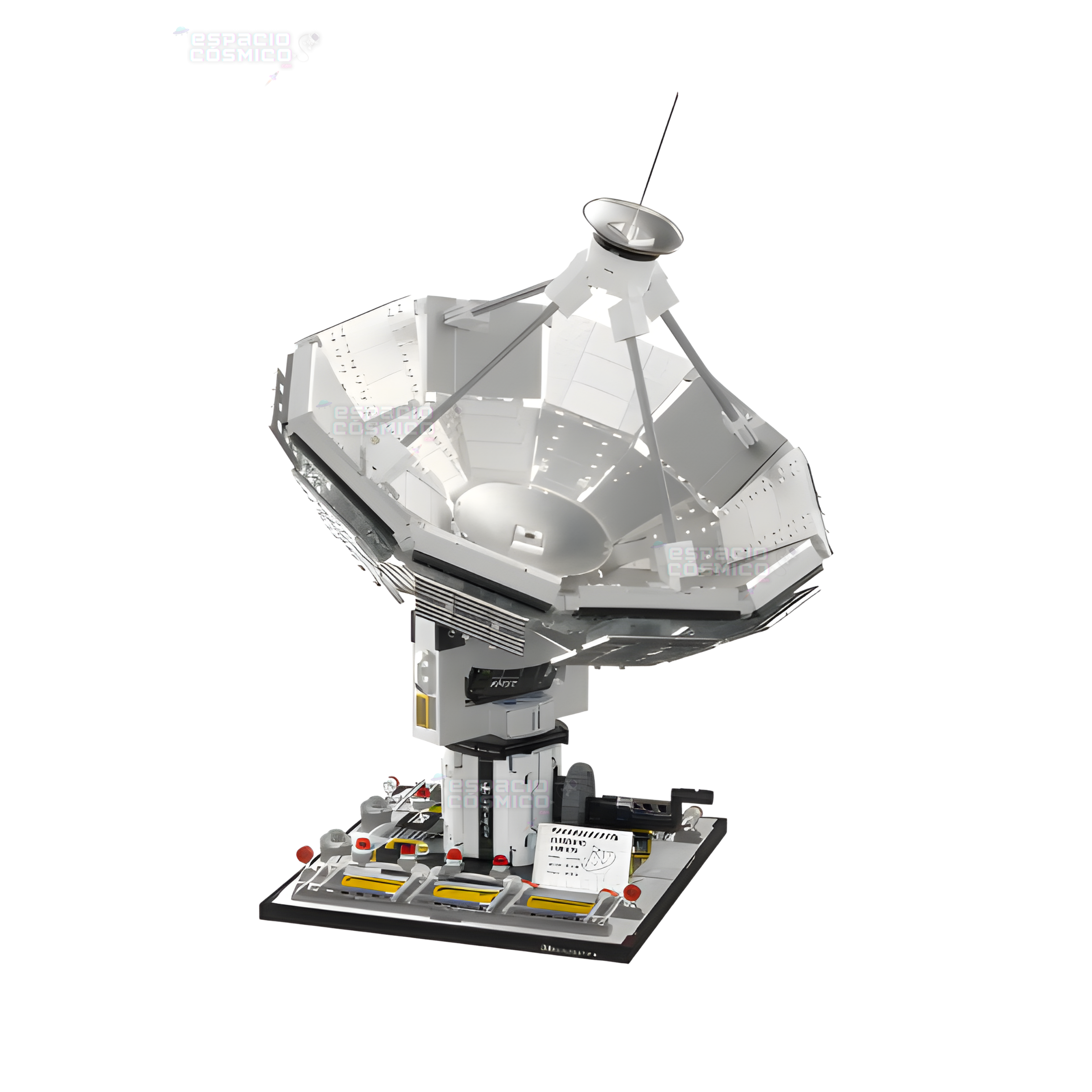 Radio telescope building blocks set facing right, detailed structure