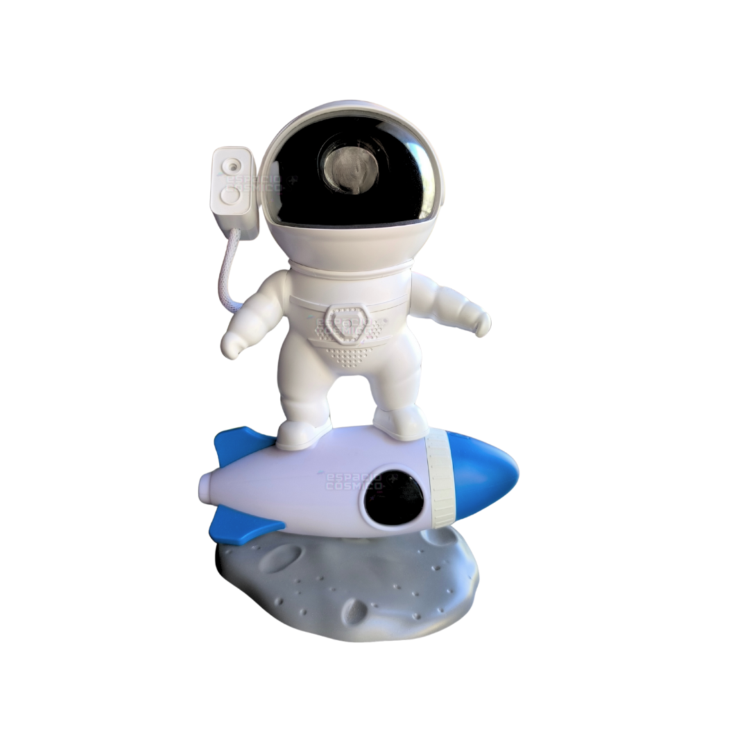 Front view of the rocket astronaut galaxy projector