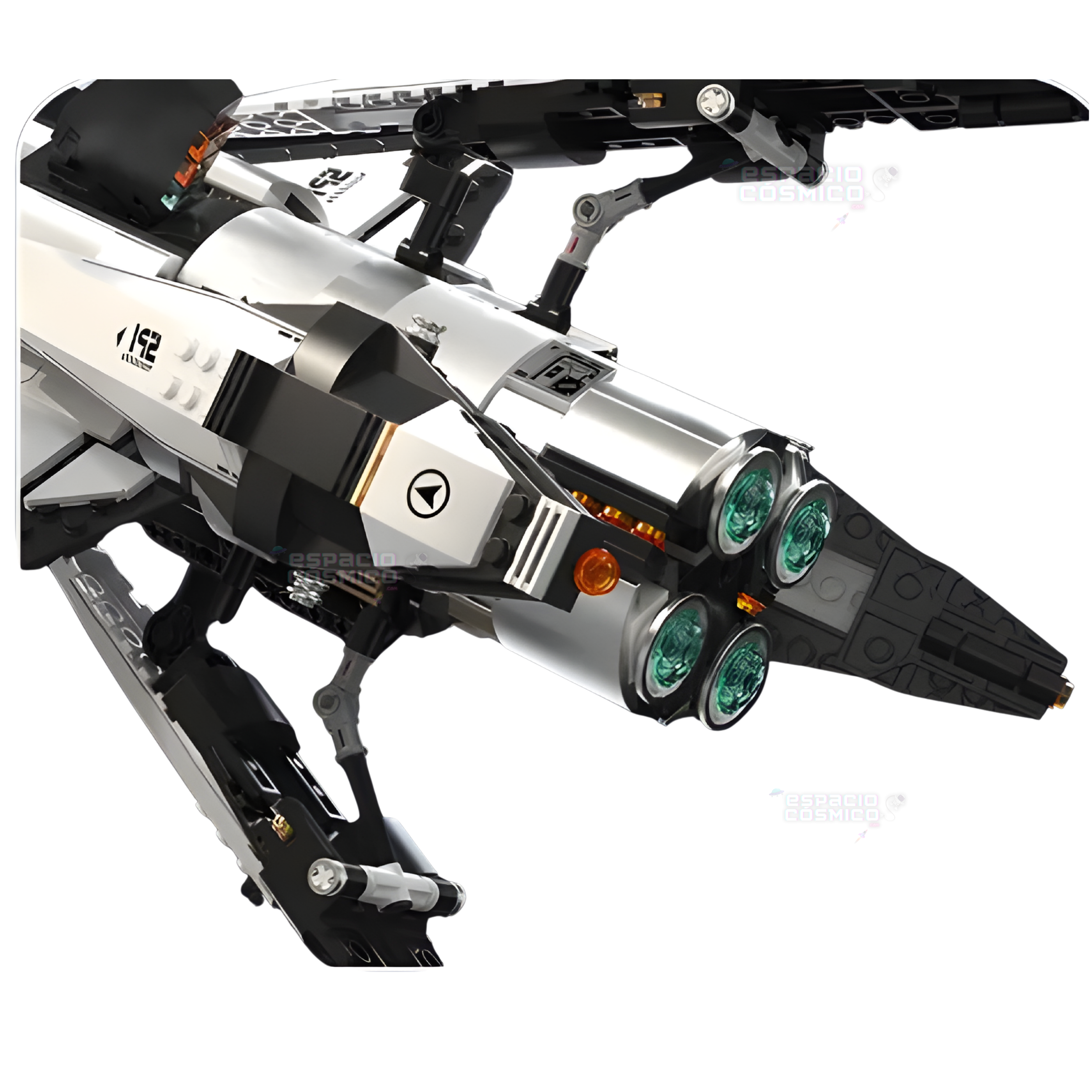 Close-up of the propulsion engines of the space shuttle building blocks set