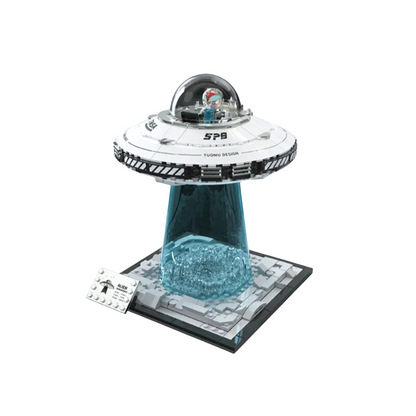 Assembled UFO building block model – creative alien spaceship STEM toy