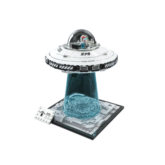 Assembled UFO building block model – creative alien spaceship STEM toy
